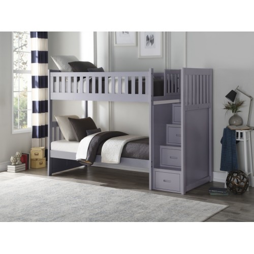 Lisa Single/Single Step Bunkbed Grey